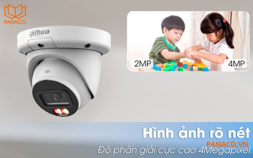 Camera Dahua DH-IPC-HDW3449QMP-S-IL sở hữu cảm biến CMOS 1/2.9” với độ phân giải lên tới 4MP, cho phép ghi hình ở chuẩn Ultra HD