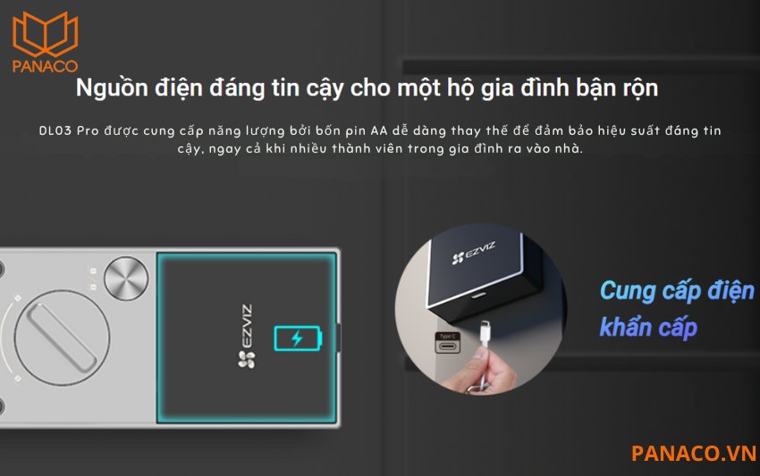 Trước khi pin cạn hoàn toàn, khóa Ezviz DL03 Pro sẽ thông báo trên app và cả bằng đèn hoặc âm thanh ở thiết bị để bạn thay pin kịp thời