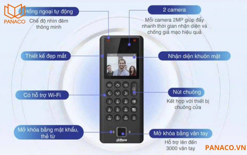 Thiết bị kiểm soát ra vào thông minh Dahua DHI-ASI3203E-W giá tốt