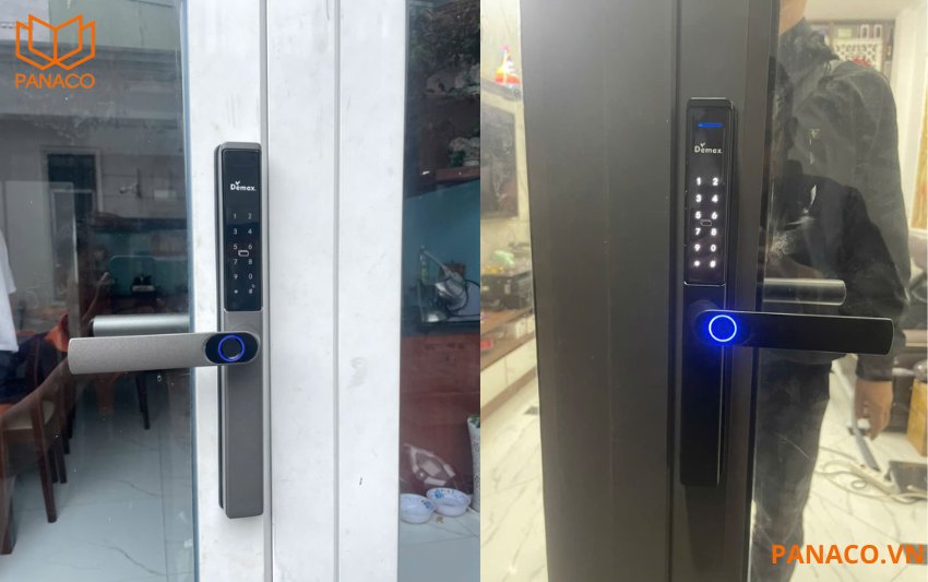 Panaco lắp đặt khóa cửa điện tử Demax EL599 AG Xám nhôm và EL599 BL Đen nano cho khách hàng