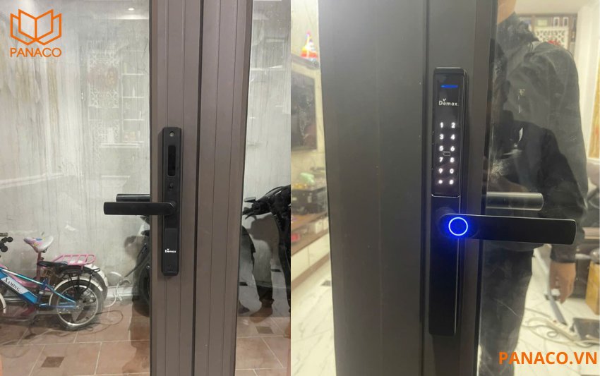 Panaco lắp đặt khóa cửa điện tử Demax EL599 BL) cho khách hàng