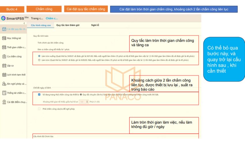 Hướng dẫn chấm công và cài đặt quy tắc chấm công