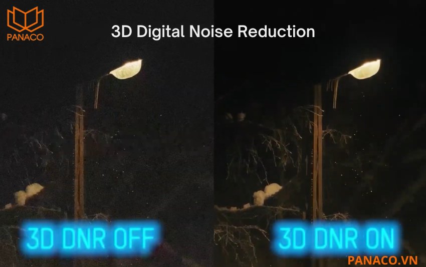 KX-CAi2258eGPN hỗ trợ công nghệ 3D-DNR, giúp giảm thiểu các hạt nhiễu trên hình ảnh vào ban đêm