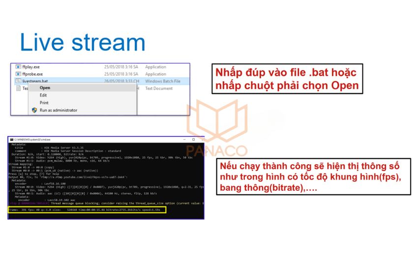 Nhấp đúp vào file .bat 