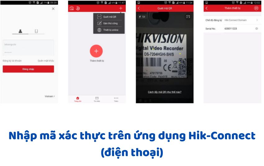 Nhập mã xác thực camera trên app Hik-Connect