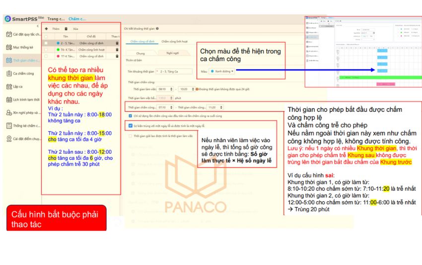 Tạo khung thời gian làm việc khác nhau theo từng ngày Tạo khung thời gian làm việc khác nhau theo từng ngày