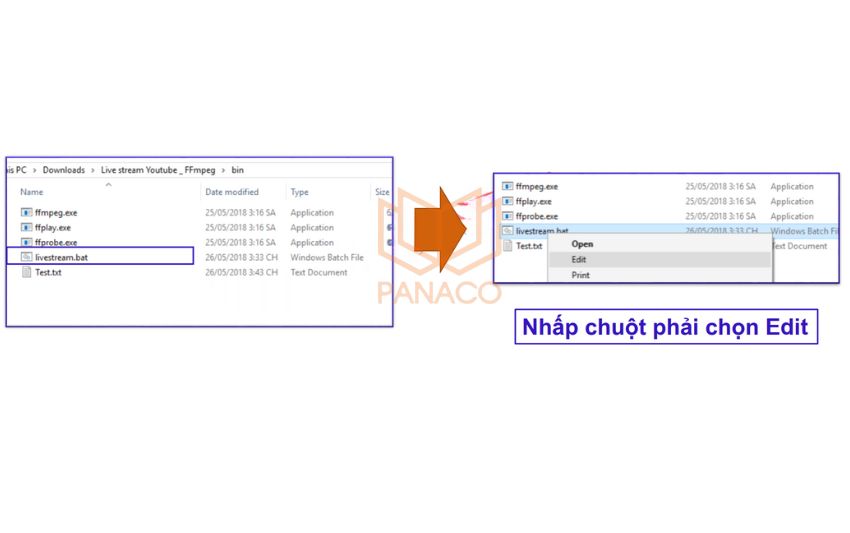 Tạo và chỉnh sửa file Bat trong phần cài đặt của Ffmpeg