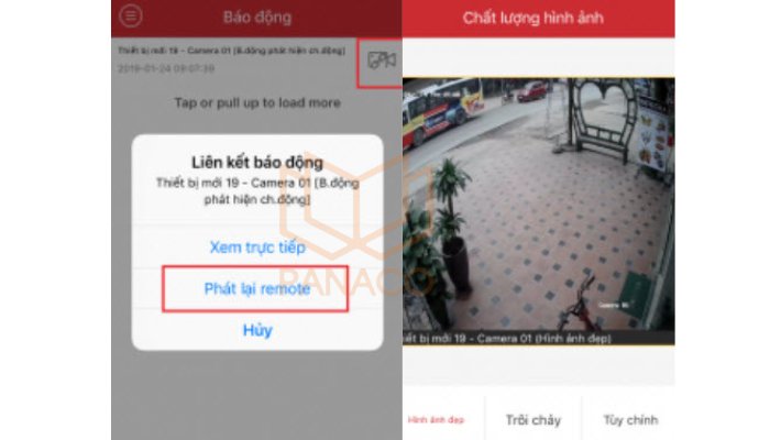 Xem trực tiếp hoặc xem lại camera đã ghi lại cảnh báo camera Hikvision