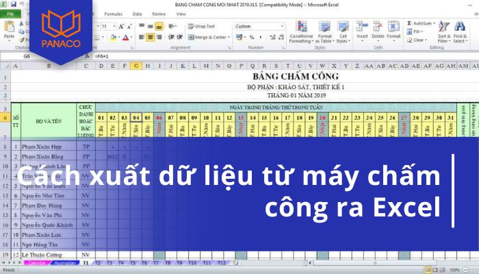 Cách xuất dữ liệu từ máy chấm công ra Excel