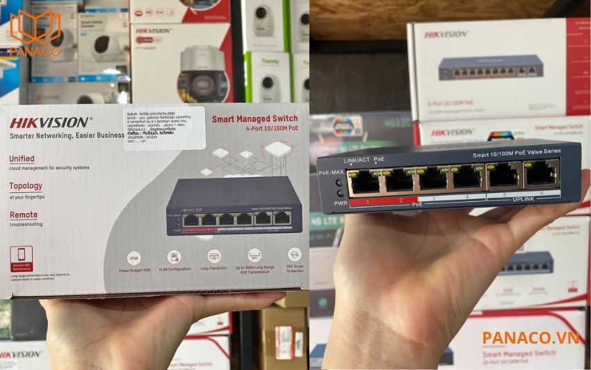 Trọn bộ switch POE hikvision DS-3E1106P-EI/M có sẵn hàng tại Panaco