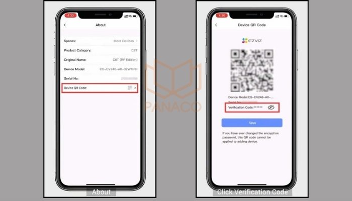 Mã xác thực camera ezviz trên app