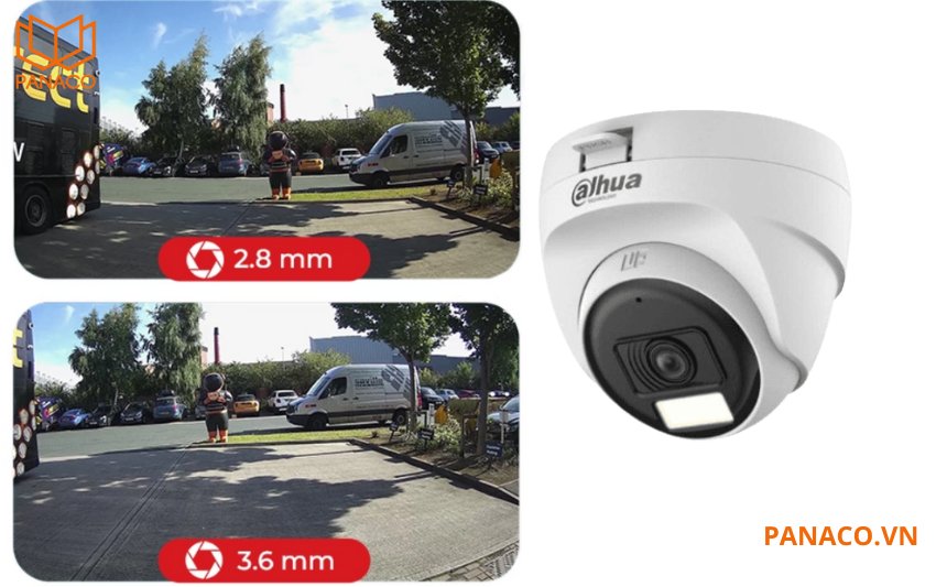 Camera 5.0 MP DH-HAC-T1A51P-U-IL-A trang bị ống kính cố định 3.6mm với tùy chọn 2.8mm