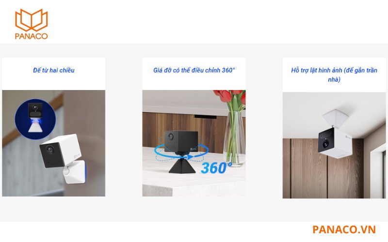 Camera Ezviz CB2 4G KIT dễ dàng lắp đặt tại nhiều vị trí khác nhau