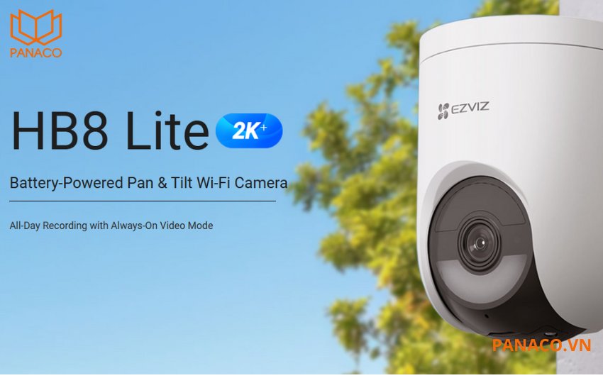 Camera Ezviz HB8 Lite 2k+ quay quét chạy bằng pin