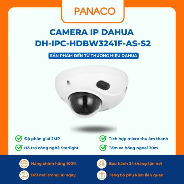 Camera IP Dahua DH-IPC-HDBW3241F-AS-S2