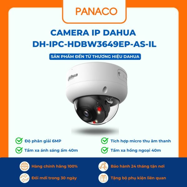 Camera IP Dahua DH-IPC-HDBW3649EP-AS-IL