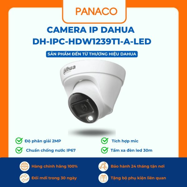 Camera IP Dahua DH-IPC-HDW1239T1-A-LED