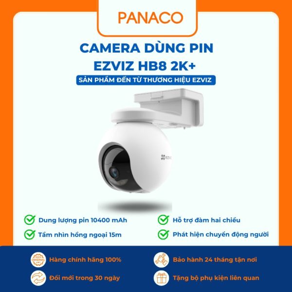 Camera không dây Ezviz dùng pin HB8 2K+