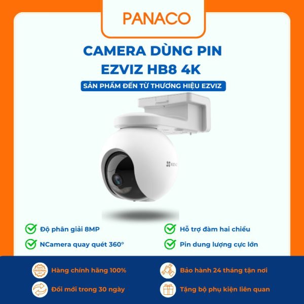 Camera không dây Ezviz dùng pin HB8 4K