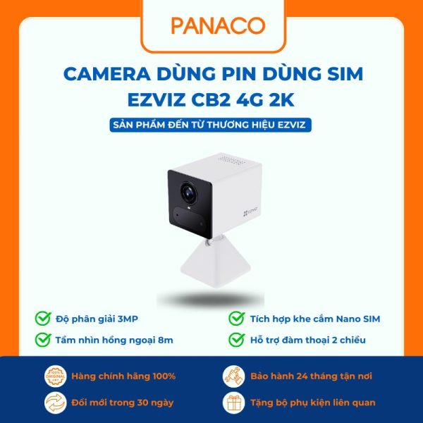 Bán camera Ezviz dùng pin dùng sim CB2 4G 2K giá rẻ