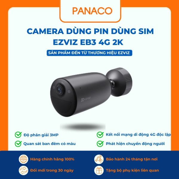 Camera Ezviz dùng pin dùng sim EB3 4G 2K