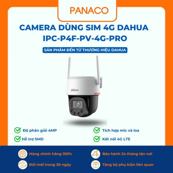 Camera dùng sim 4G Dahua IPC-P4F-PV-4G-PRO