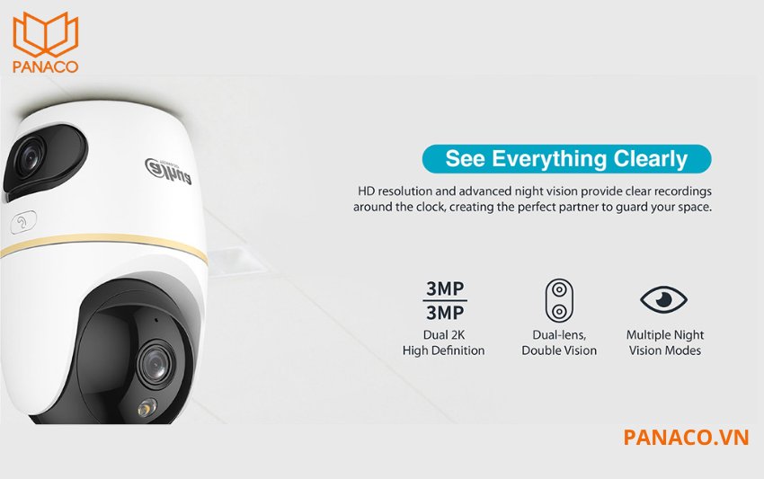Dahua DH-H3D-3F sở hữu độ phân giải 3MP cho cả hai ống kính, mang lại chất lượng hình ảnh cực kỳ chi tiết và sắc nét.