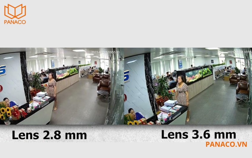 So sánh ống kính cố định 3.6mm và lens 2.8mm