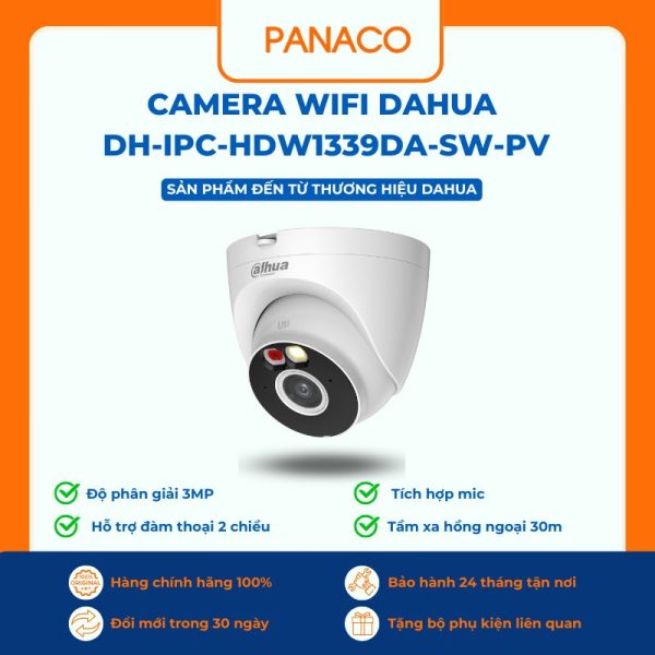 Camera wifi Dahua 3MP DH-IPC-HDW1339DA-SW-PV