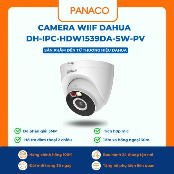 Camera wifi Dahua 5MP DH-IPC-HDW1539DA-SW-PV