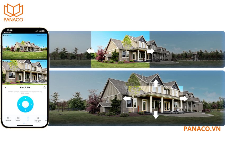 Chỉ cần 1 chạm là chuyển góc nhìn để kiểm tra từng khu vực mong muốn