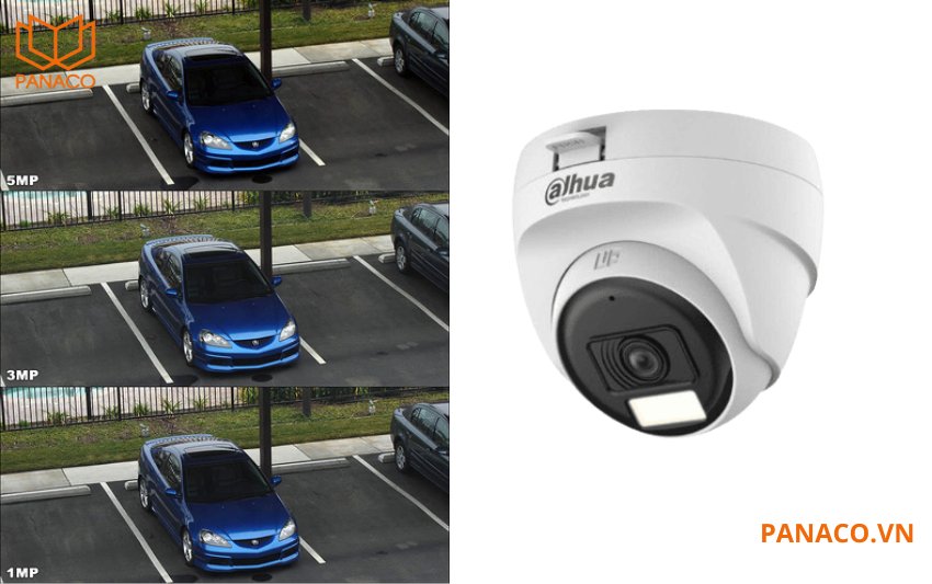 DH-HAC-T1A51P-U-IL-A trang bị độ phân giải 5MP mang lại hình ảnh rõ ràng so với 1MP và 3MP