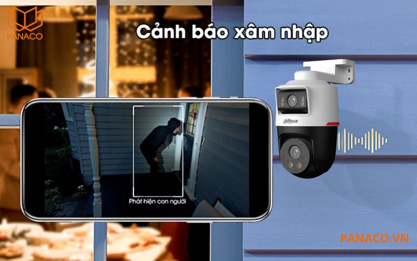 DH-IPC-PTS2249B-E2-S-PV-PRO là camera chống trộm hỗ trợ báo động chủ động bằng còi hú và đèn nháy