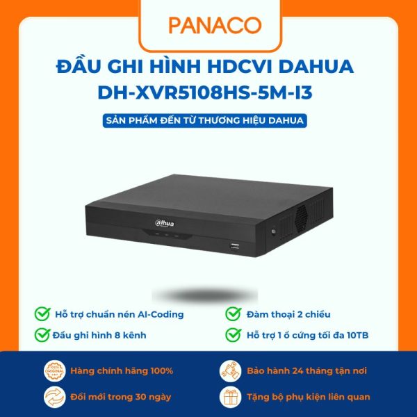 Đầu ghi 5in1 8 kênh Dahua DH-XVR5108HS-5M-I3