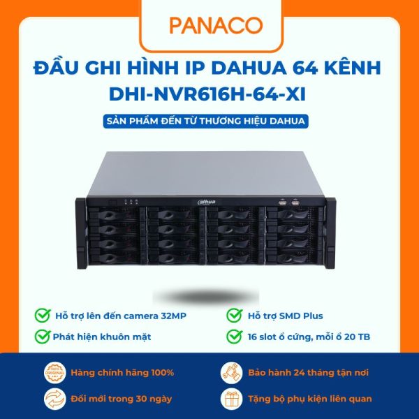 Đầu ghi IP 64 kênh Dahua DHI-NVR616H-64-XI