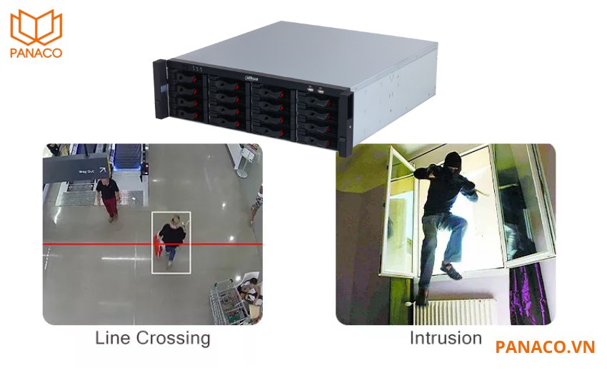 DHI-NVR616H-128-XI nhận biết nhanh các hành vi xâm nhập, tiến gần vùng cấm và phát hiện chuyển động không hợp lệ