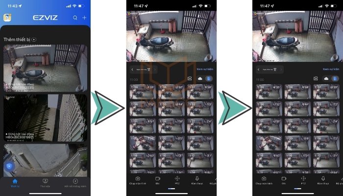Cách xem lại video camera Ezviz trên điện thoại