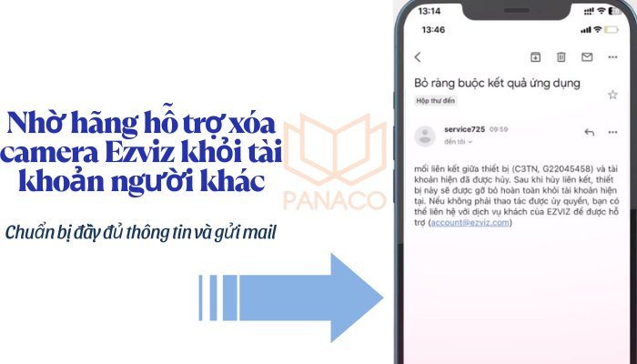 Nhờ hãng xóa camera Ezviz khỏi tài khoản người khác