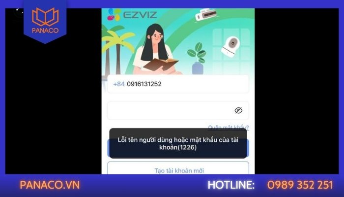 Lỗi không đăng nhập được sau khi đổi mật khẩu app Ezviz