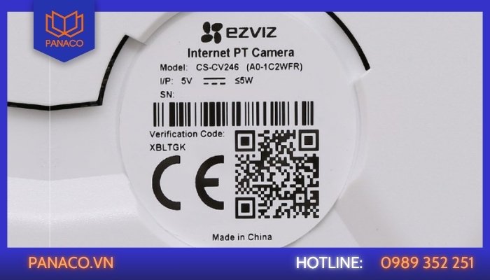 Mã xác minh camera ezviz ở đâu?