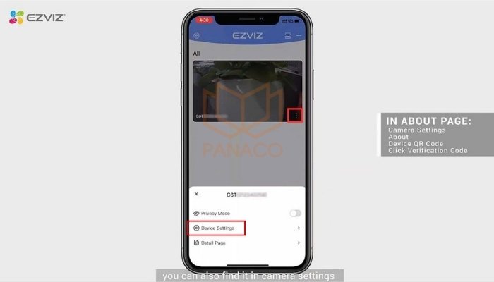 Mở app Ezviz và chọn camera Ezviz