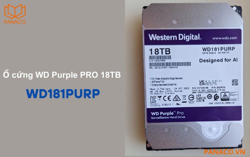 Ổ cứng chuyên dụng giám sát an ninh WD Purple PRO 18TB WD181PURP
