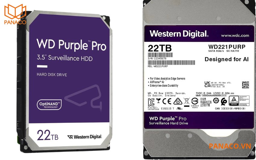 Ổ cứng chuyên dụng giám sát WD Purple PRO 22TB WD221PURP