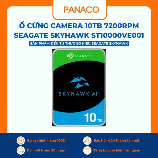 Ổ cứng camera 10TB 7200rpm Seagate Skyhawk ST10000VE001
