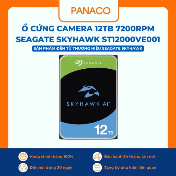 Ổ cứng camera 12TB 7200rpm Seagate Skyhawk ST12000VE001