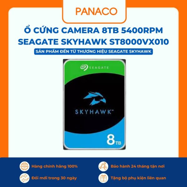 Ổ cứng camera 8TB 5400rpm Seagate Skyhawk ST8000VX010