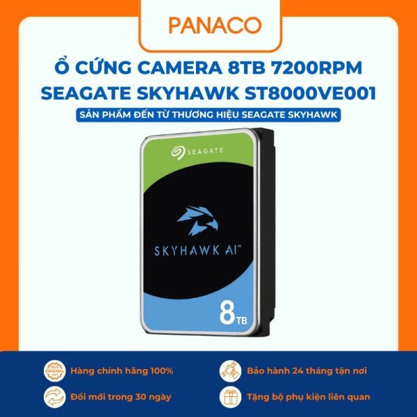 Ổ cứng camera 8TB 7200rpm Seagate Skyhawk ST8000VE001