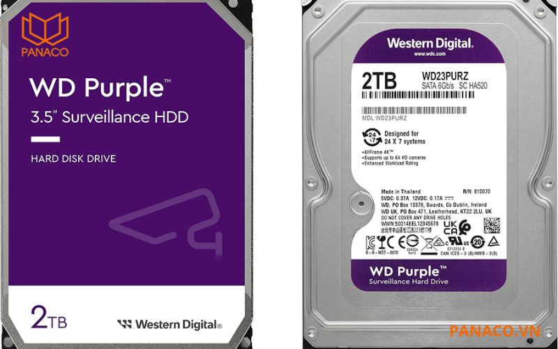 Ổ cứng chuyên dụng 2TB Western Purple WD23PURZ