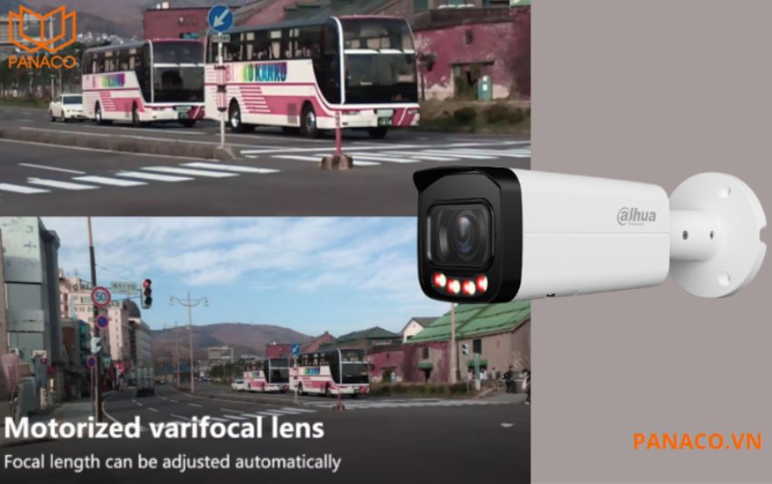 DH-IPC-HFW3849TP-ZAS-IL được thiết kế với ống kính motorized vari-focal dải tiêu cự từ 2.7mm đến 13.5mm,