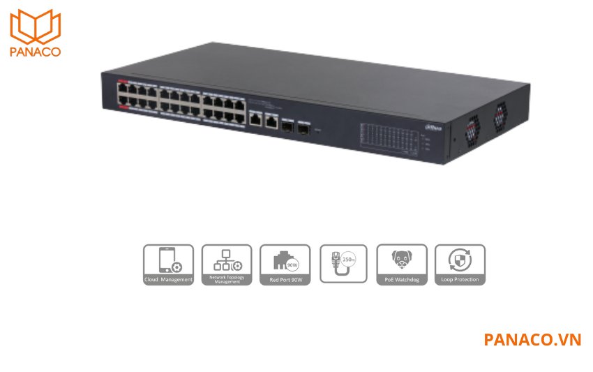Switch POE Dahua DH-CS4226-24ET-240